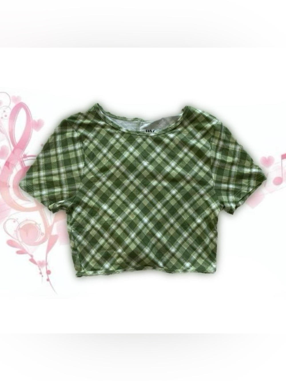 pacsun green plaid crop top